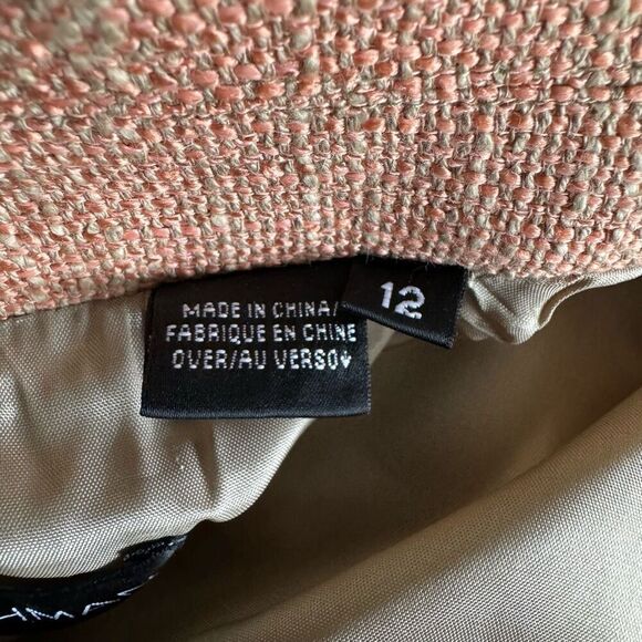 Vintage Dana Buchman Peach Orange Tweed Jacket Blazer Size 12 - Picture 6 of 7